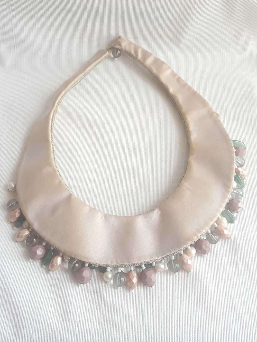 Armani Collezioni Silk Crochet Beaded Bib Necklace - image 6