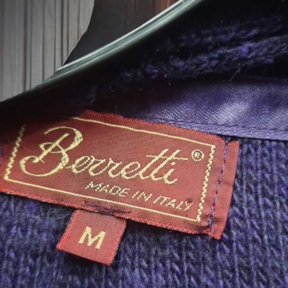 BERRETTI Purple Belted Cardigan Size M - image 9