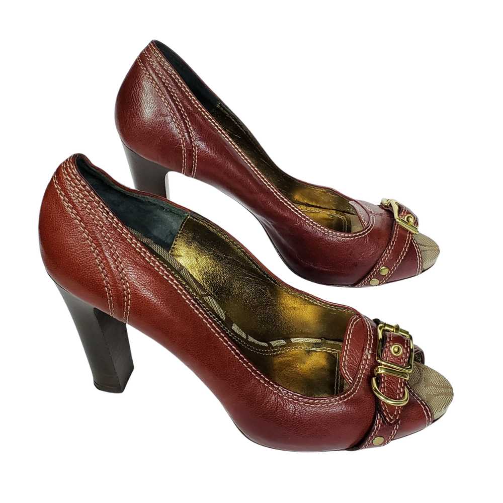 Coach Francie Leather Peeptoe Pumps Suze 9.5 - image 1