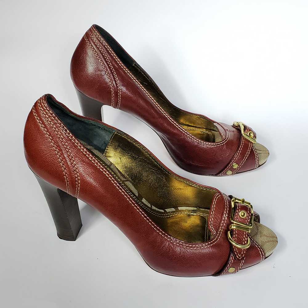 Coach Francie Leather Peeptoe Pumps Suze 9.5 - image 2