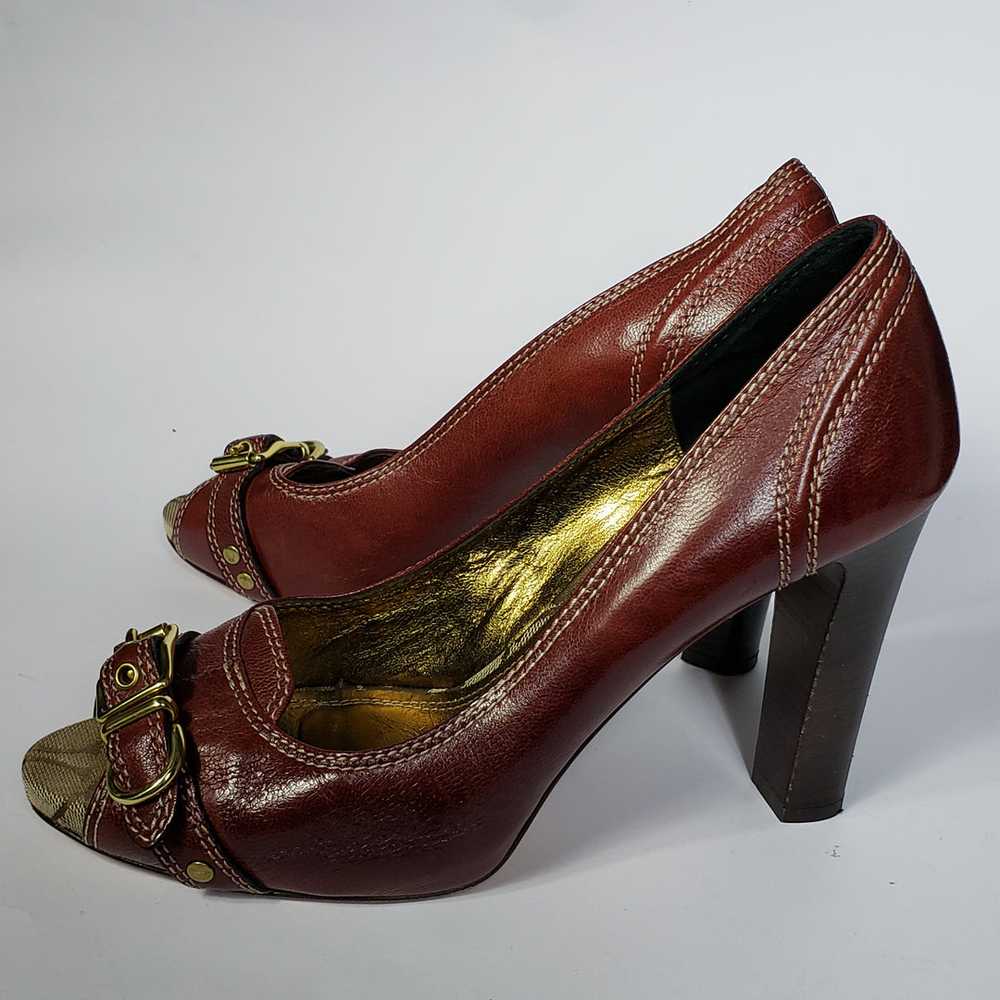 Coach Francie Leather Peeptoe Pumps Suze 9.5 - image 3