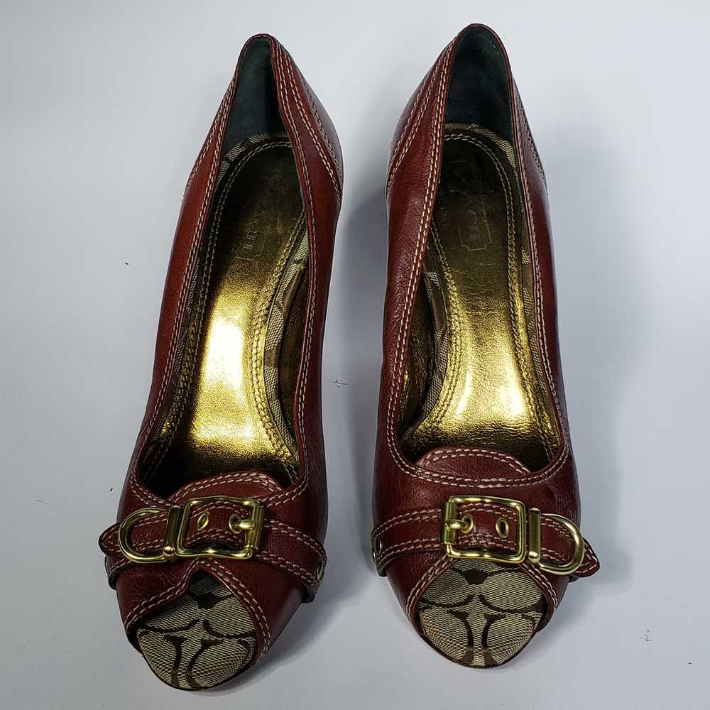 Coach Francie Leather Peeptoe Pumps Suze 9.5 - image 4