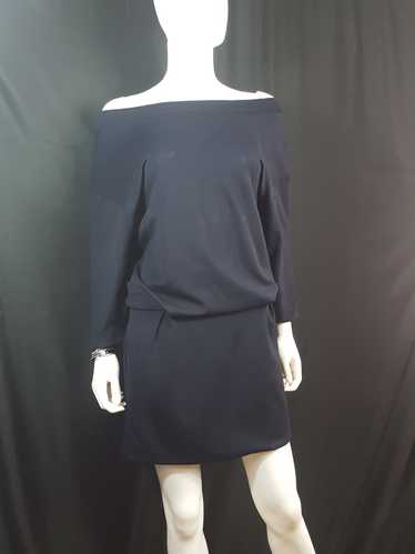 Thakoon Off the Shoulder Knit Casual Dress Navy s… - image 1
