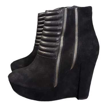 The Kooples Suede and Leather Quilted Zip Ankle B… - image 1