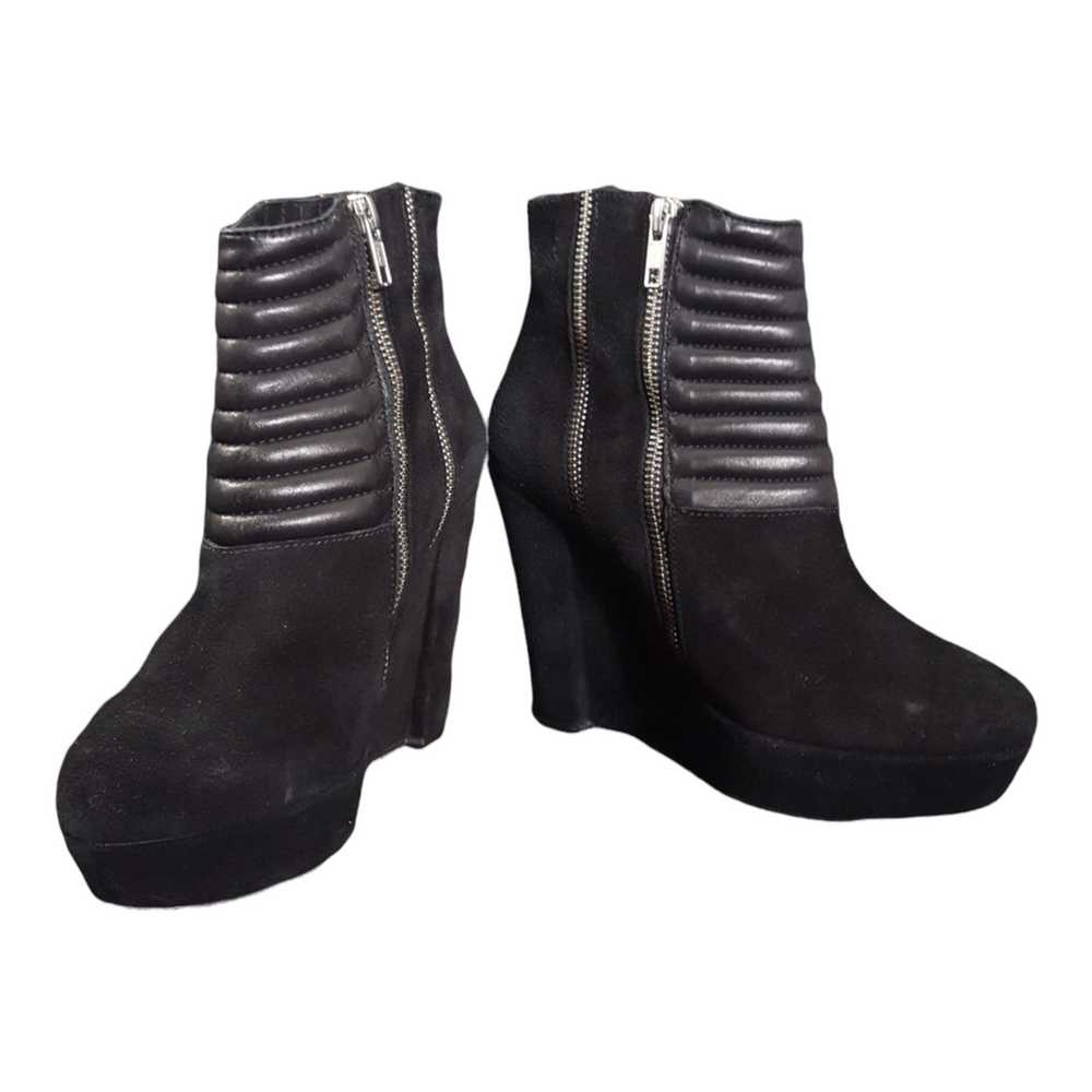 The Kooples Suede and Leather Quilted Zip Ankle B… - image 3