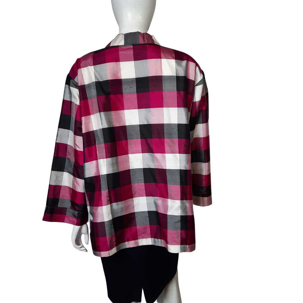 Notations Woman Silk Check Blouse size 3X - image 3