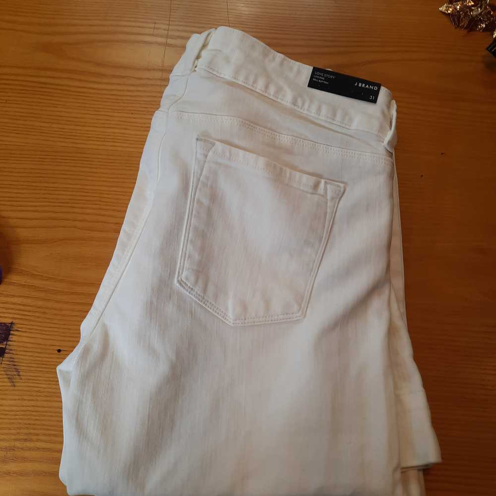 J Brand White Love Story Bell Bottom Jeans Size 31 - image 3