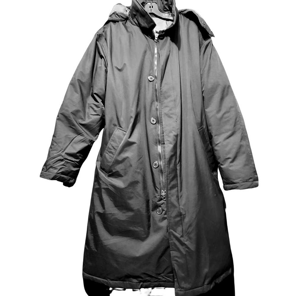 Men's, Black Aquacheck, Lands End Down Coat Size L - image 10