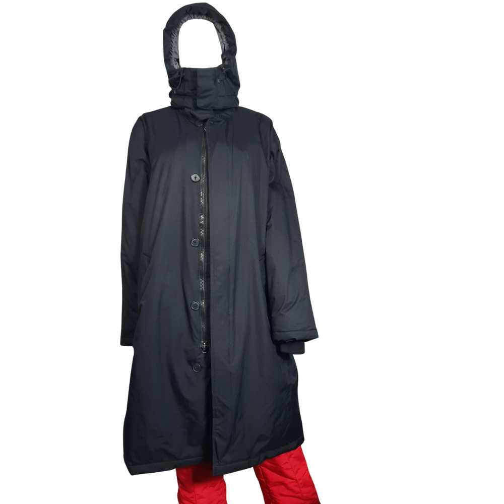 Men's, Black Aquacheck, Lands End Down Coat Size L - image 8