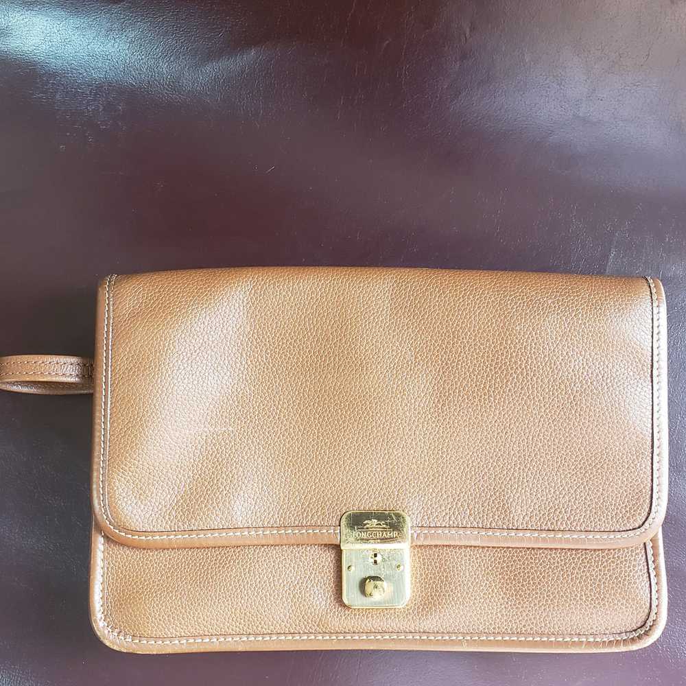 Vintage Longchamp Leather Envelope Clutch - image 3