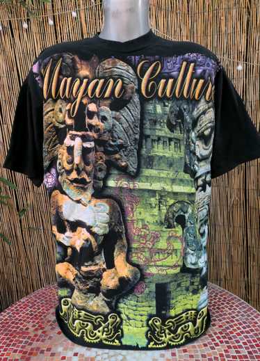 90’s Vintage MAYAN CULTURE All Over Print T Shirt 