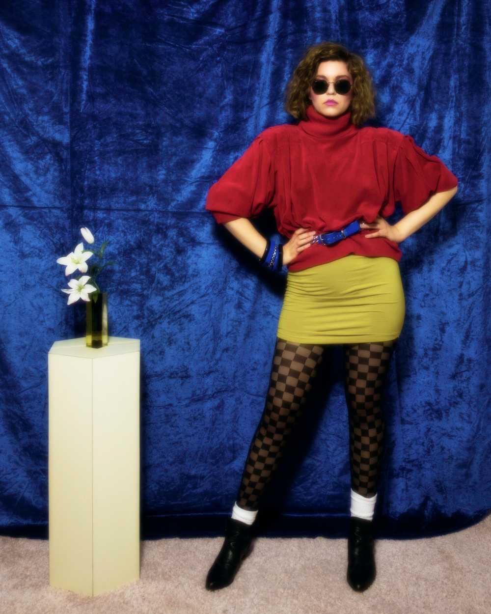 1980s Kansai Yamamoto red velour sweater - image 1