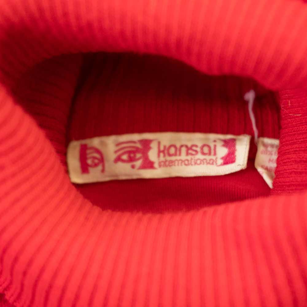 1980s Kansai Yamamoto red velour sweater - image 6