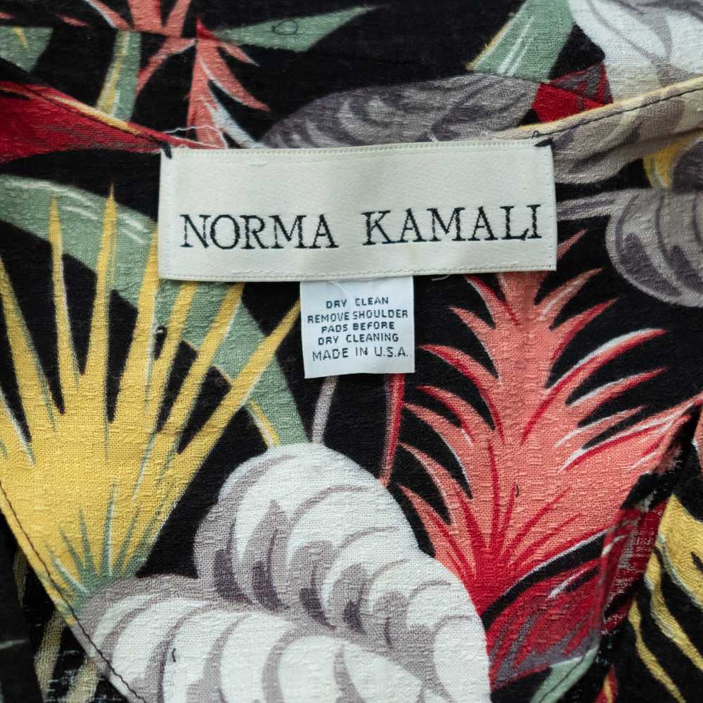 1980s Norma Kamali tropical barkcloth print wrap … - image 4