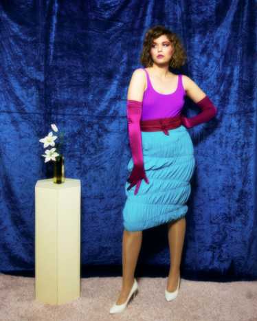 1990s OMO Norma Kamali zig-zag ruched skirt - image 1