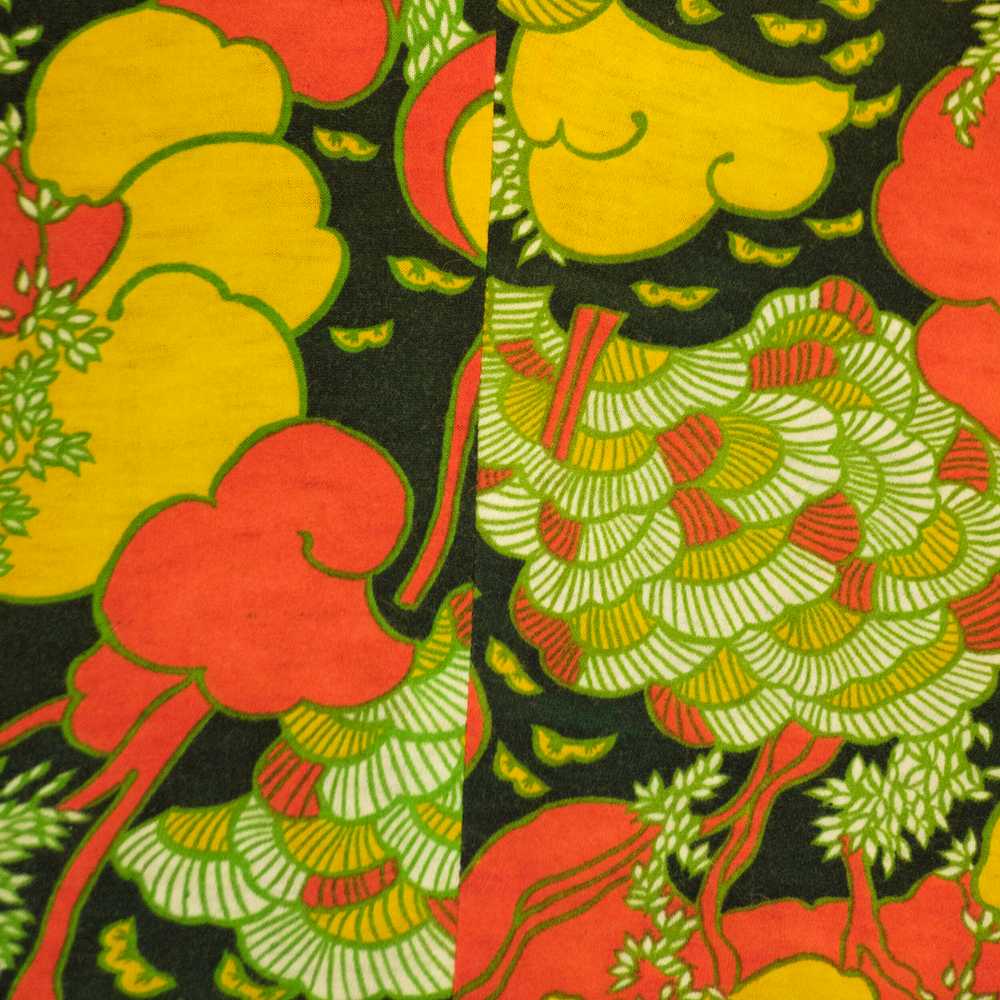 1970s psychedelic tree print dress - image 4