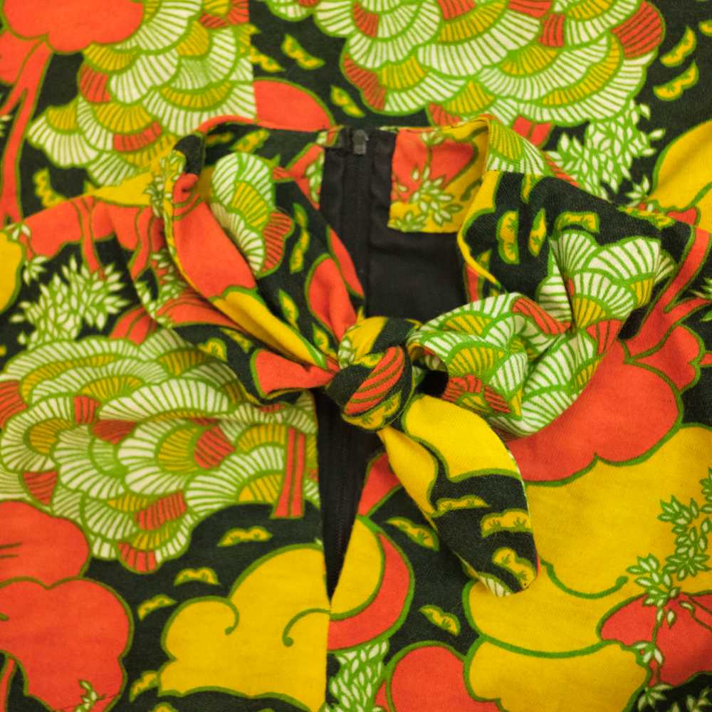1970s psychedelic tree print dress - image 5