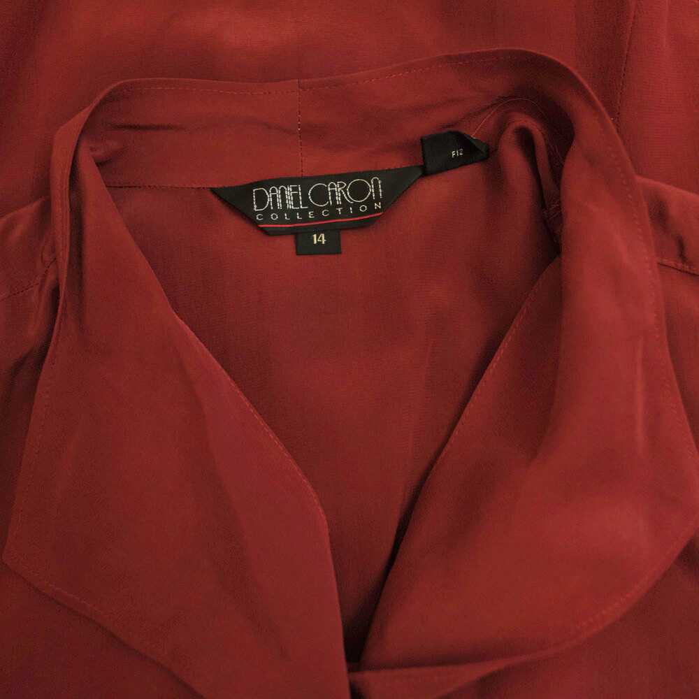 1980s crimson silk blouse - image 5