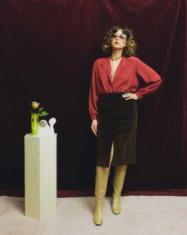 1970s Evan-Picone chocolate corduroy skirt