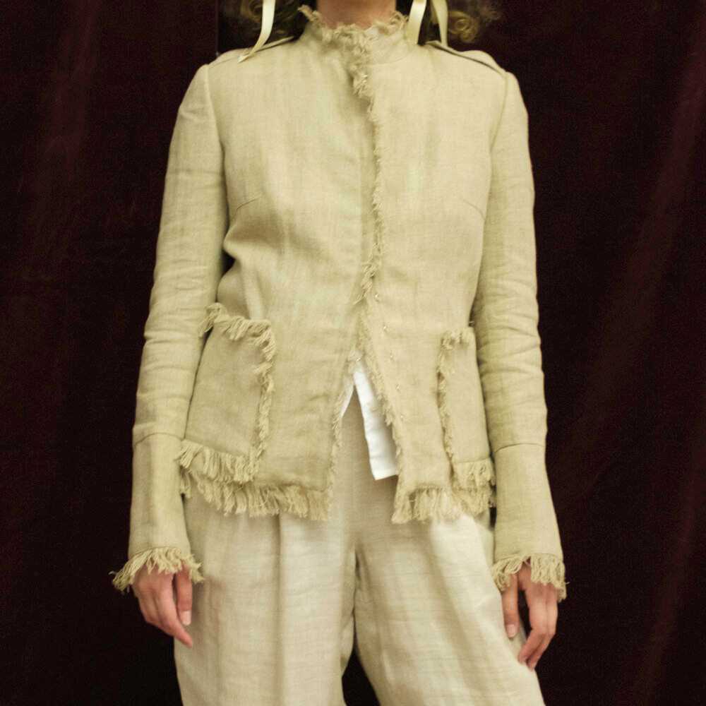 Dolce and Gabbana frayed linen jacket - image 2