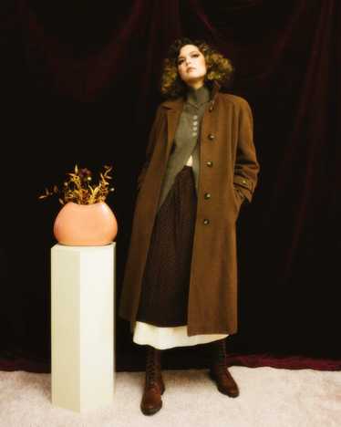1980s Regency brown wool overcoat