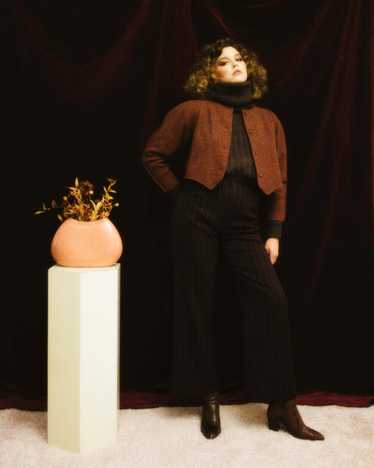 1990s Thierry Mugler brown pinstripe pants
