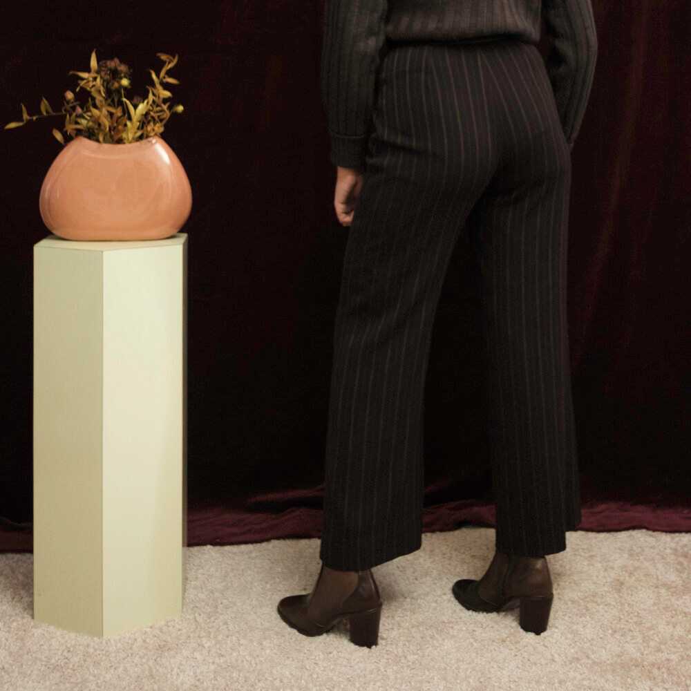 1990s Thierry Mugler brown pinstripe pants - image 3