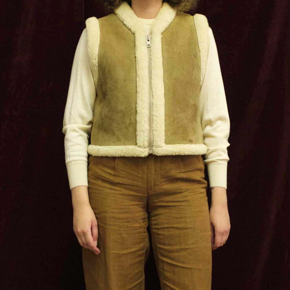 1970s reversible shearling vest - image 2