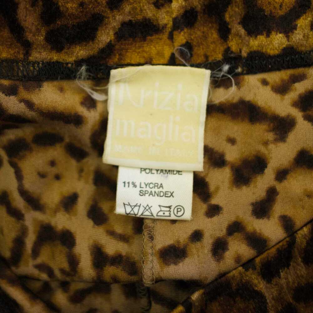 1990s Krizia velvet leopard print stirrup pants - image 4