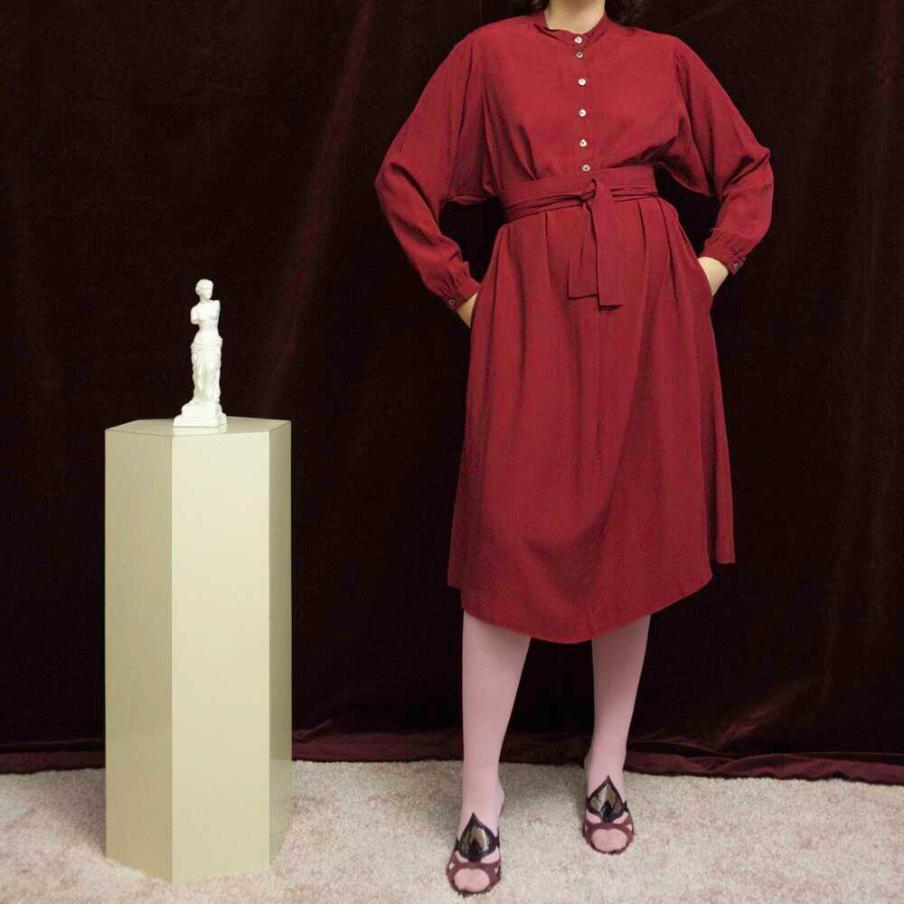 1980s J. Jill red dolman sleeve dress - image 2