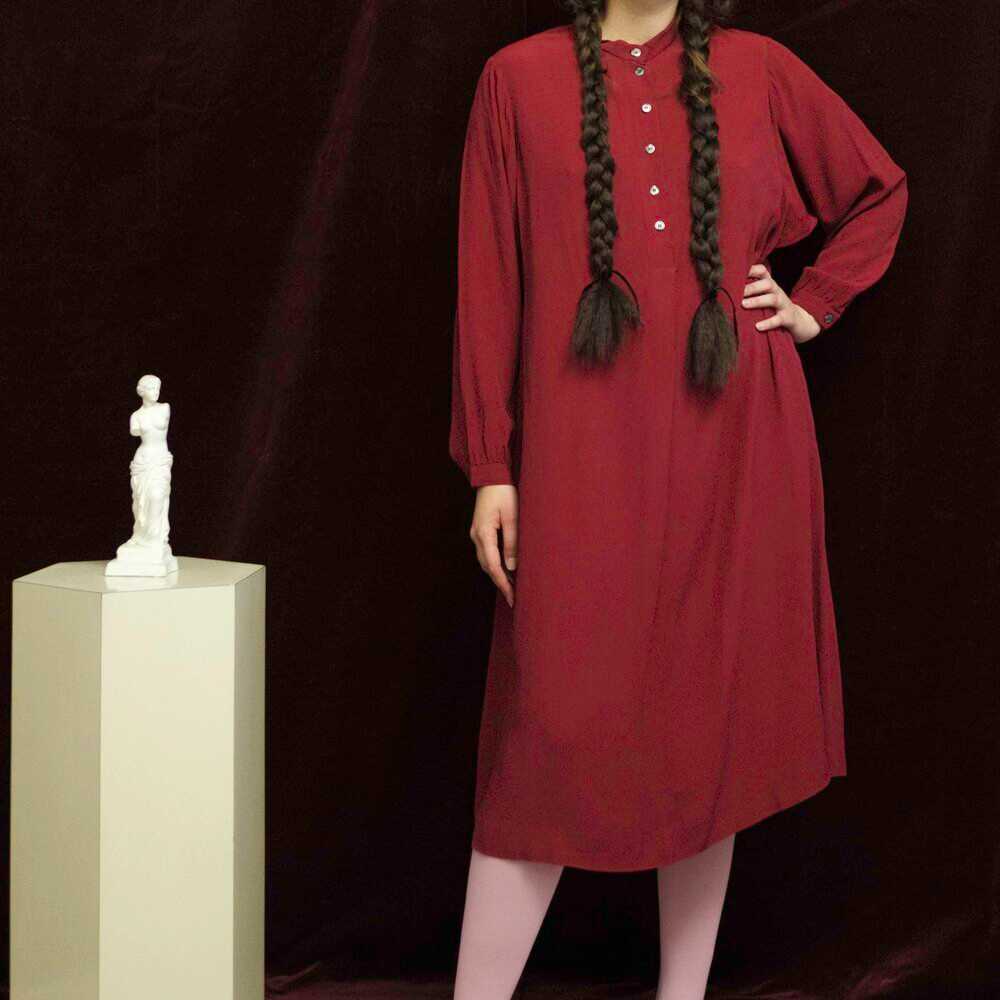 1980s J. Jill red dolman sleeve dress - image 3
