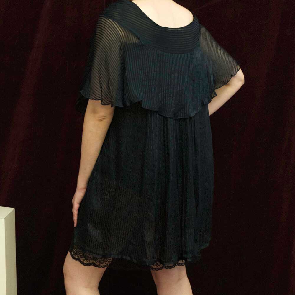 1980s sheer silk and lace layered tunic - image 3
