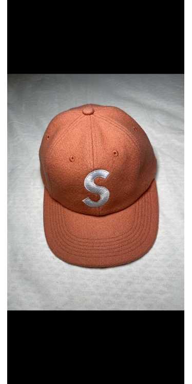 Supreme Velour Diagonal Logo 6-Panel Red