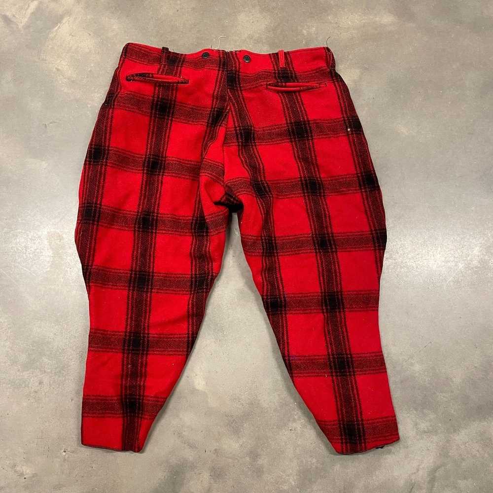 Vintage 40s Red Buffalo Plaid Hunting Pants Ankle… - image 10