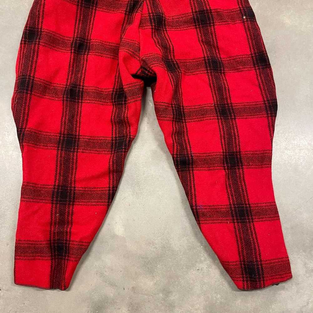 Vintage 40s Red Buffalo Plaid Hunting Pants Ankle… - image 12