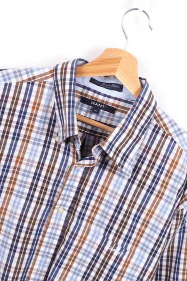 Gant GANT Long Beach Poplin Check Plaid Shirt XL … - image 1