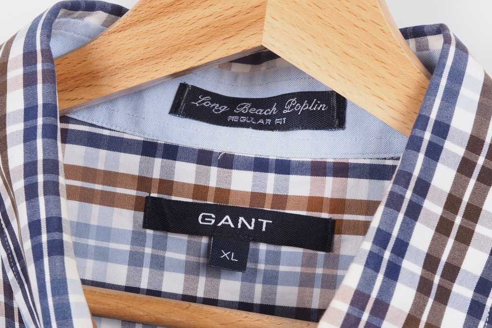 Gant GANT Long Beach Poplin Check Plaid Shirt XL … - image 2