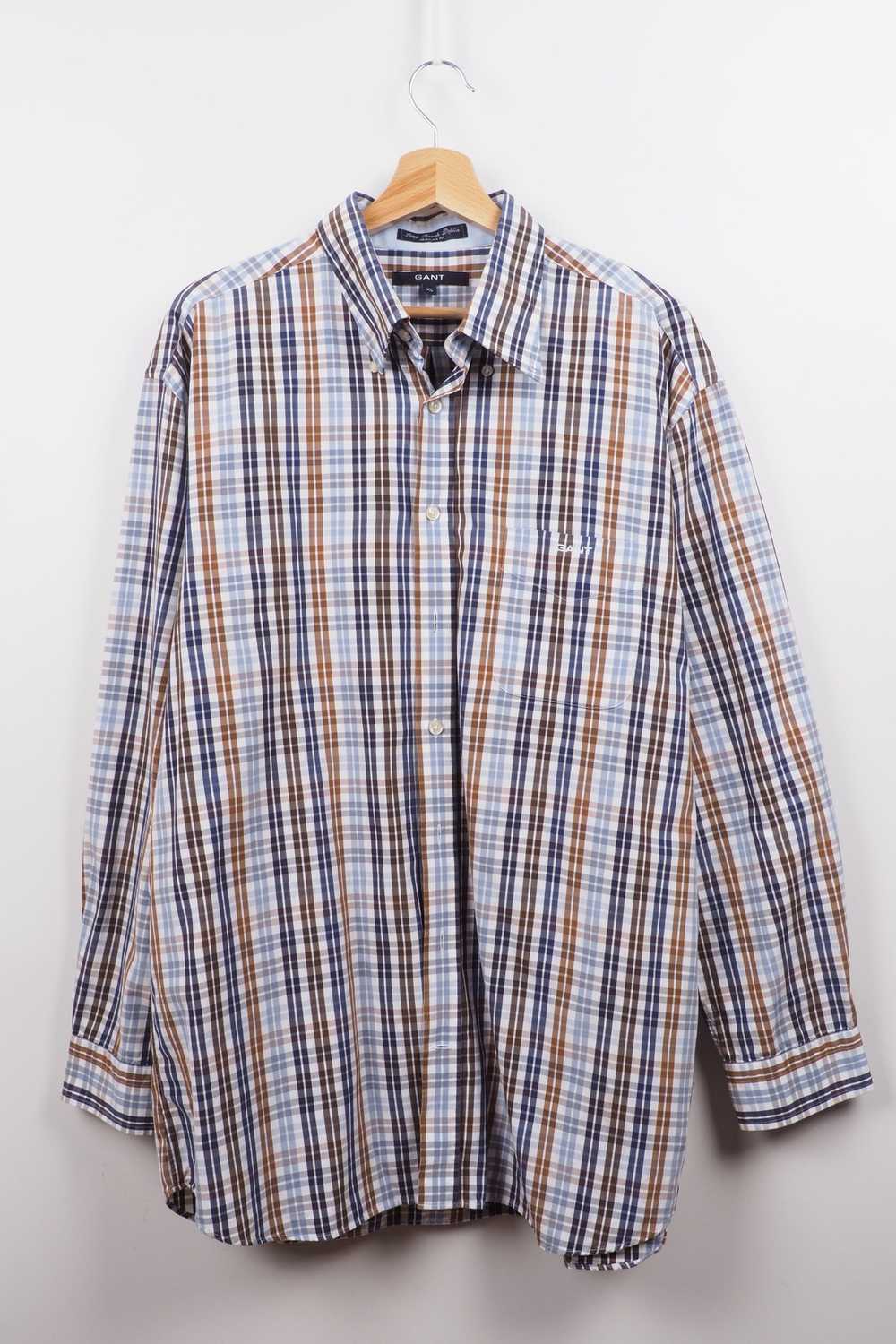 Gant GANT Long Beach Poplin Check Plaid Shirt XL … - image 5