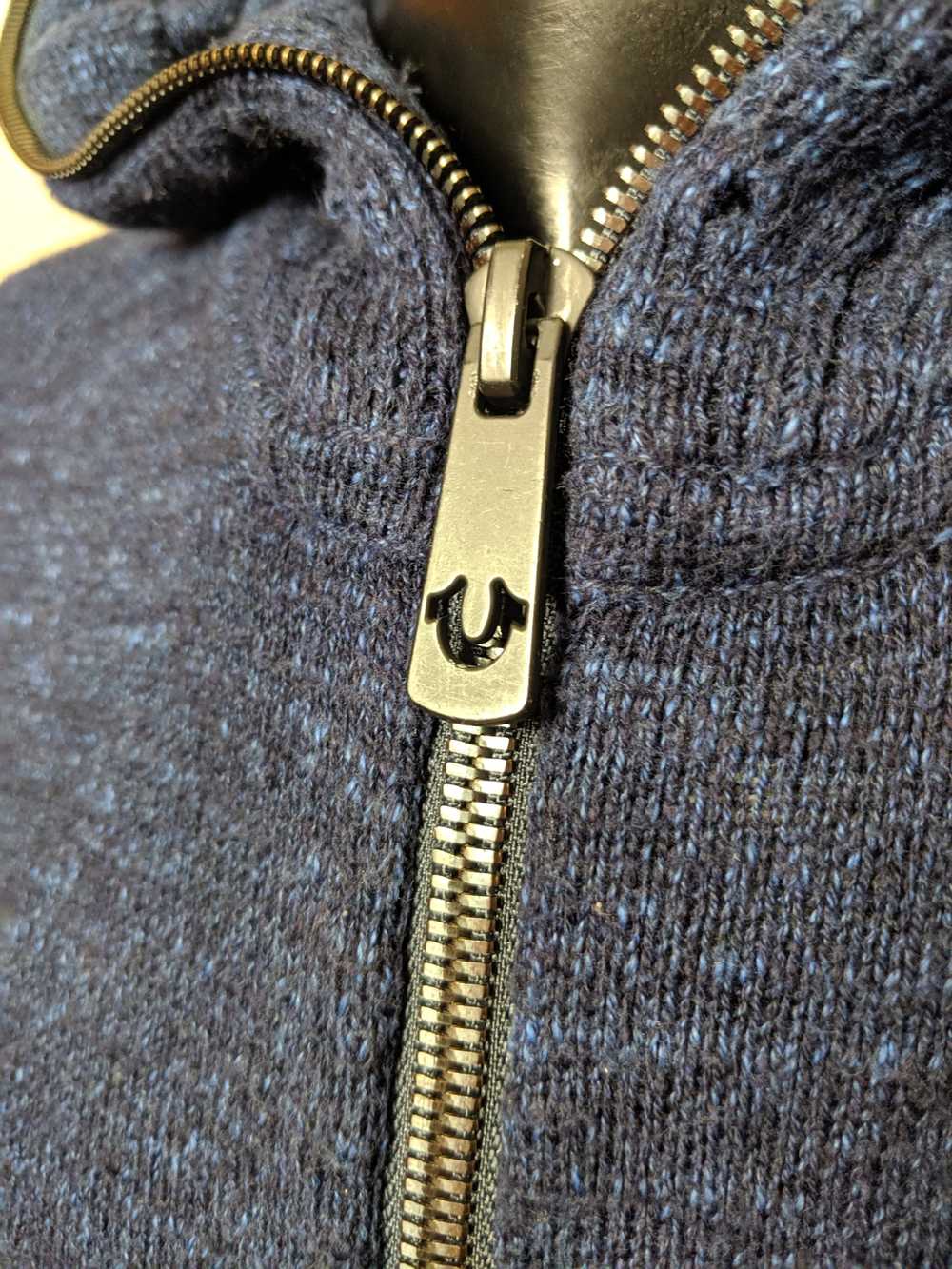 True Religion Navy knit full-zip logo hoodie - image 8