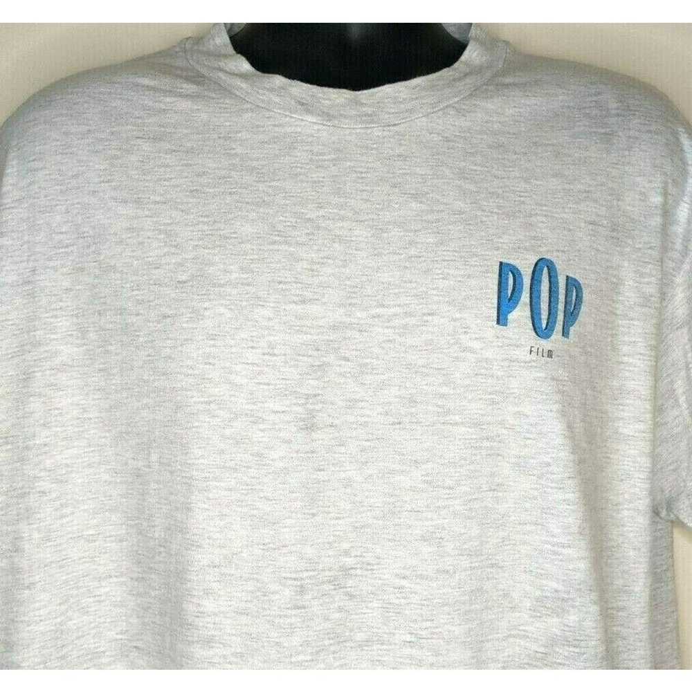 Hanes Pop Film Vintage 90s Tshirt XL Heather Gray - image 1