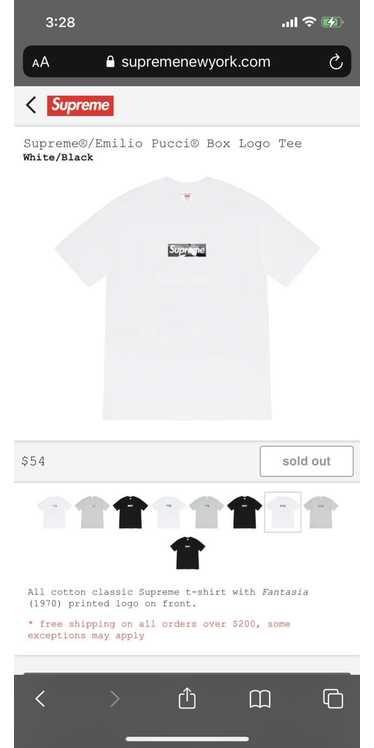 Supreme x Emilio Pucci Box Logo Tee 'White/Blue' | Men's Size XL