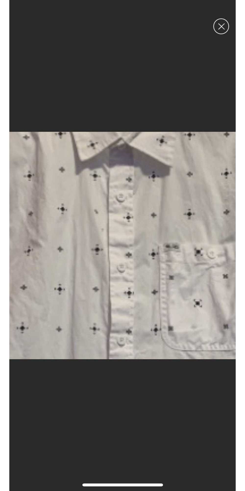 LRG LRG Infantree Pattern Button Down Shirt White… - image 3