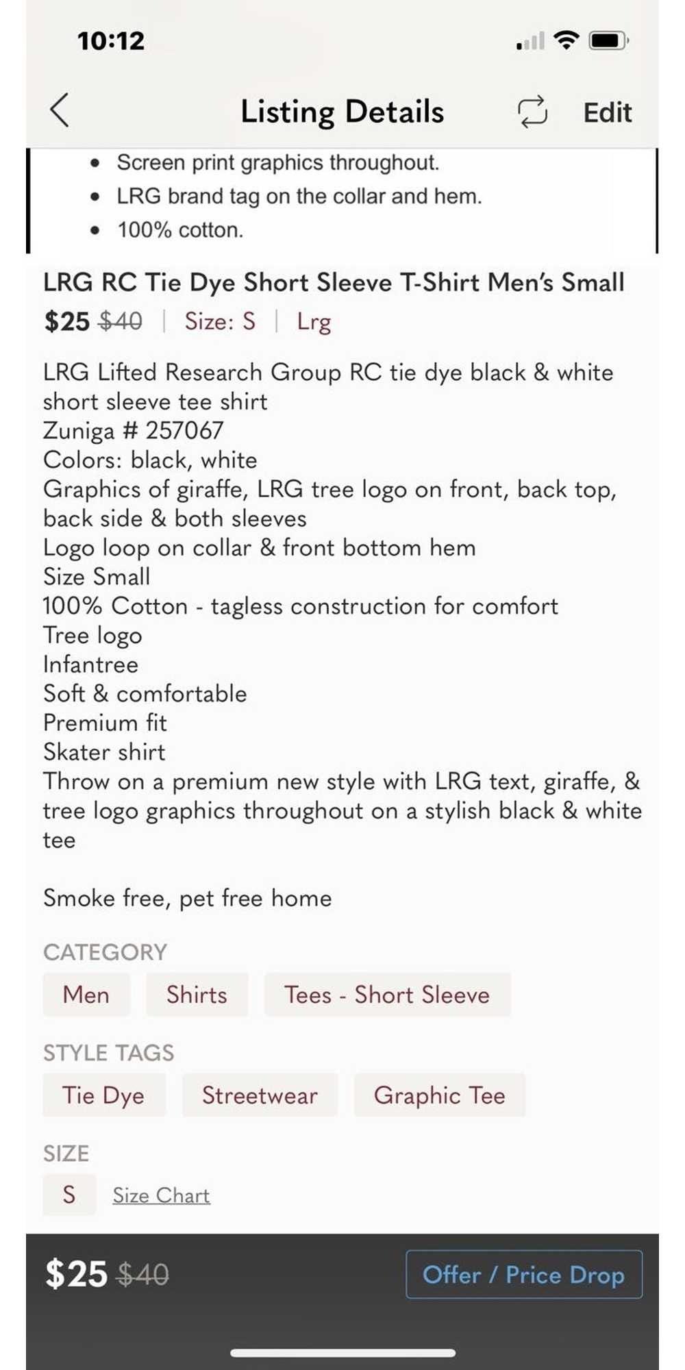 LRG LRG RC Giraffe Tie Dye Short Sleeve T-Shirt M… - image 6