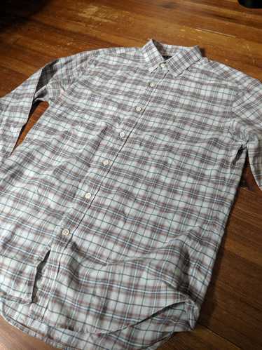 Theory Grey plaid buttondown shirt