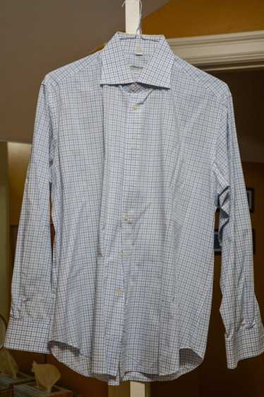 Barneys New York × Piattelli White/Blue Grid Piate