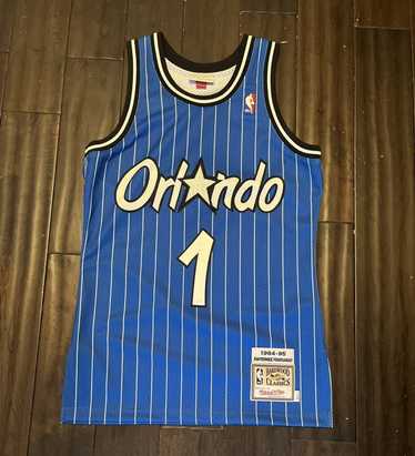 Orlando Magic Vintage Basketball Jersey #1 Hardaway Champion Striped Logo  NBA 48