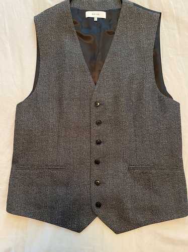 Reiss Reiss Black & White Shaker Weave Vest 42R