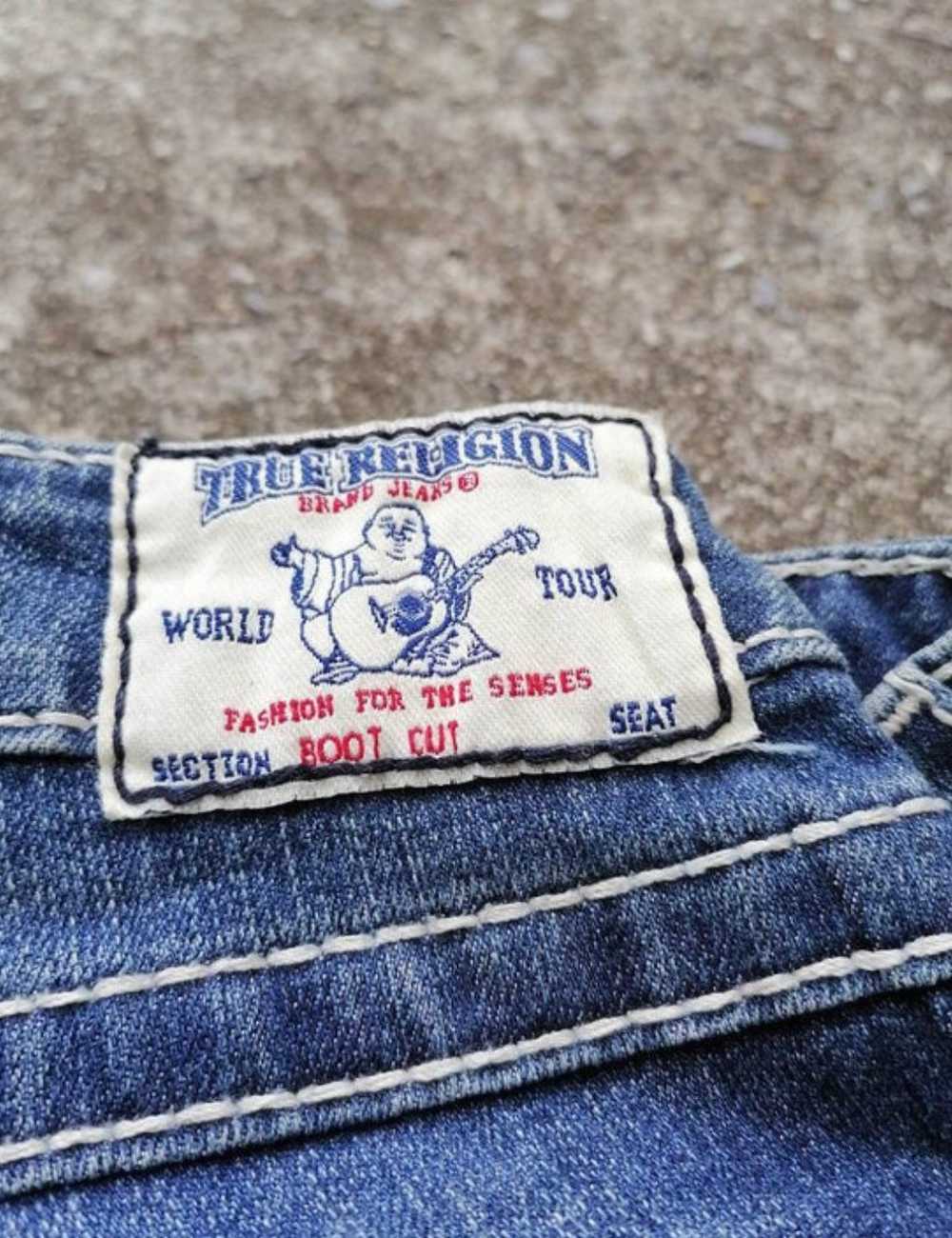 True Religion Boot Cut Distressed Denim Jeans - image 4