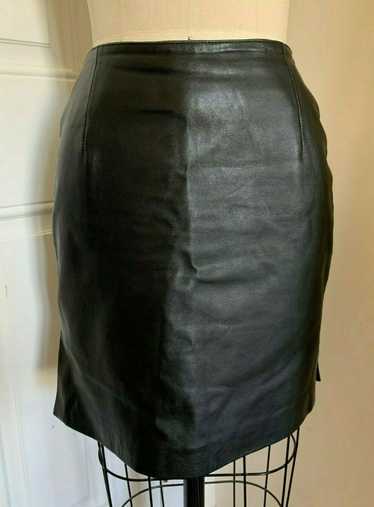 Vintage Black Leather Skirt – Hugo Buscati Size XS