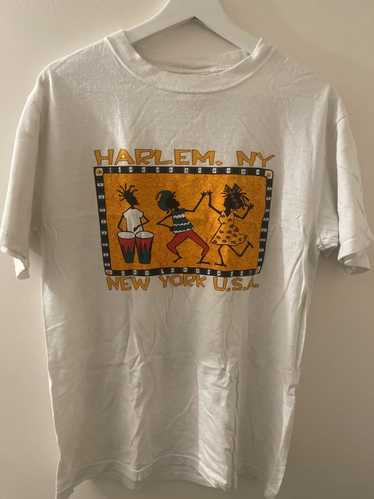 Vintage Harlem NY New York USA White Tshirt